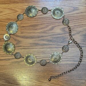 Women’s Vintage-Inspired Gold Concho Belt